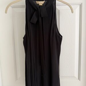 Michael Kors Black Sleeveless Tie Front Blouse
